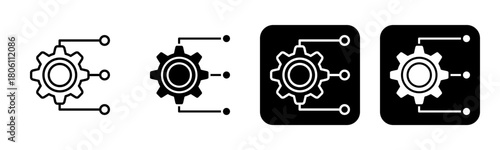 Technologies Icon Line and Black Fill Style Collection