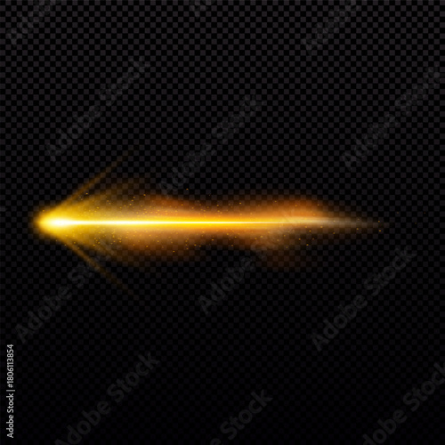 A fiery trail from a gunshot with smoke, glowing particles, and a bright flash.