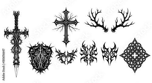 Gothic design elements collection