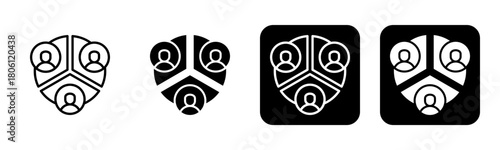 Segmentation Icon Line and Black Fill Style Collection