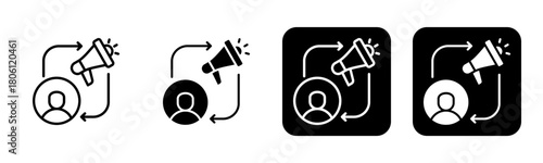 Remarketing Icon Line and Black Fill Style Collection