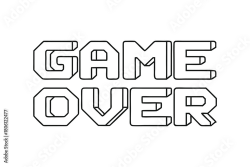 Black outlined words saying Game Over is written against a white backdrop to symbolize a game ending