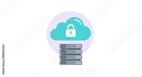 Secure cloud server solution for business data protection offering reliable, scalable infrastructure in a modern design, ideal for tech startups