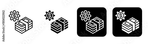 Management Icon Line and Black Fill Style Collection