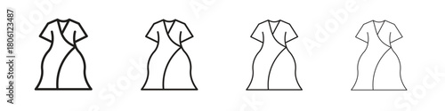 Jersey wrap dress icon. Simple graphic element set