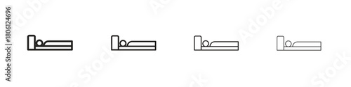 Laying in bed icon. Simple graphic element set