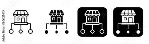 Market Segmentation Icon Line and Black Fill Style Collection