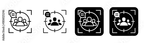 Focus Group Icon Line and Black Fill Style Collection