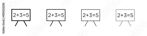 Math class icon. Simple graphic element set