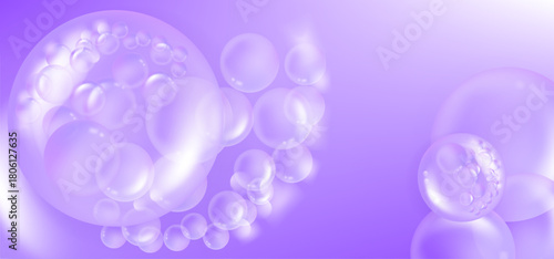 Hyaluronic acid and Niacinamide, purple collagen serum drops with cosmetic advertising background ready to use, illustration vector.