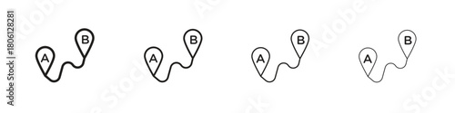 Path A to B icon. Simple graphic element set