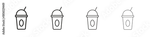 Plastic drinking cup icon. Simple graphic element set