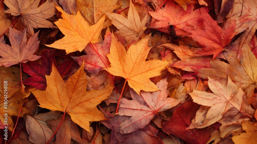 Obraz premium Autumn leaves in close up