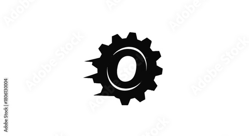 Simple Black Cogwheel or Gear Icon, Mechanics, Industry, and Settings Symbol