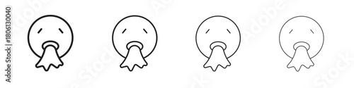Puking emoji icon. Simple graphic element set