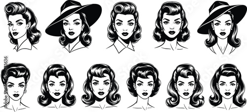 Space shuttle silhouette vector set, spacecraft icons, black isolated illustrations