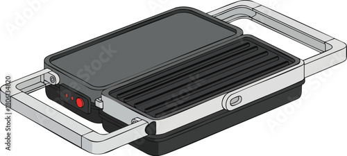 Isolated Electric Indoor Contact Grill Panini Press for Quick Healthy Cooking