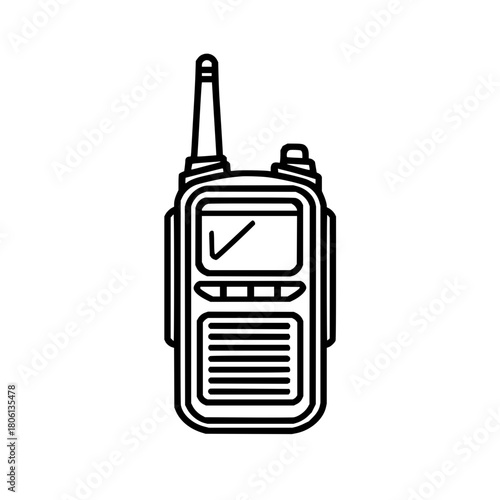 Walkie talkie communication device icon portable radio transceiver handheld two way radio communication device