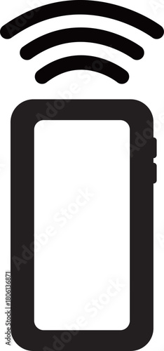 通信中の携帯電話のフラットアイコン
