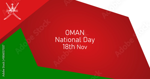 Oman National Day Holiday concept with Flag Colors Template for background banner card poster with text inscription