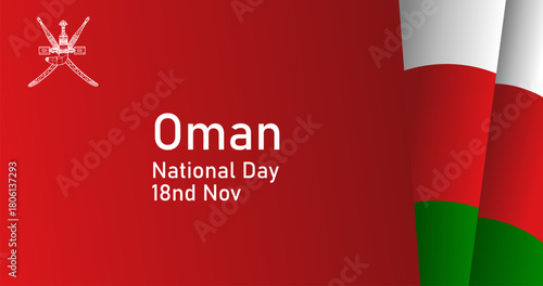Oman National Day on Nation Flag for greeting card banner poster