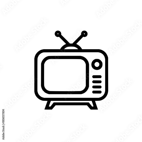 Retro television antenna signal broadcast vintage tv screen old technology communication media entertainment  100