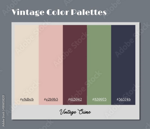 A select vintage color palette bringing thoughtful tonal contrast to editorial concept design.