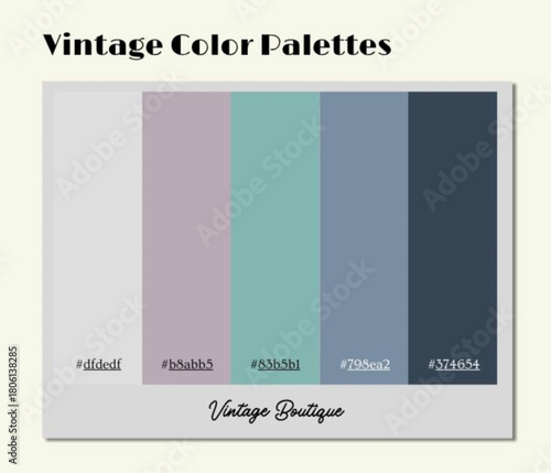 A structured vintage color palette curated to enhance digital templates with refined aesthetic direction.