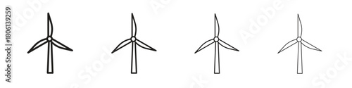 Wind turbine icon. Simple graphic element set