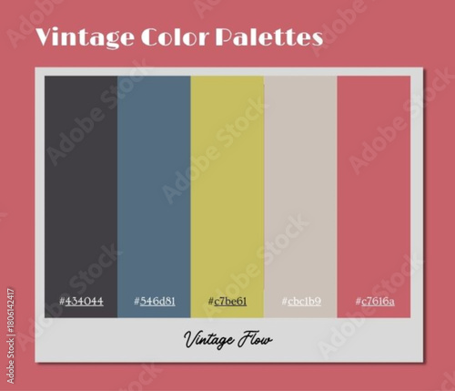 This elegant vintage color palette harmonizes quietly with interior concepts and lifestyle presentations.