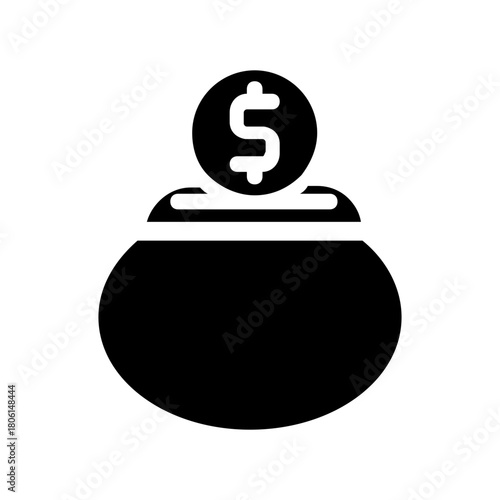 vector illustration of a savings money glyph icon