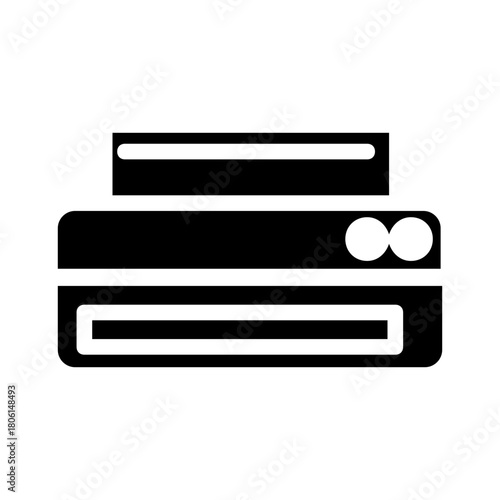 printer icon vector illustration glyph black