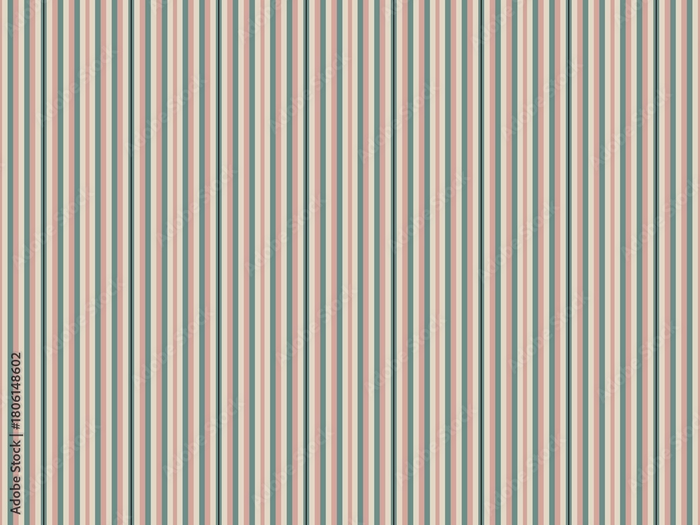 Obraz premium A striped pattern features beige, pink, and teal vertical lines.