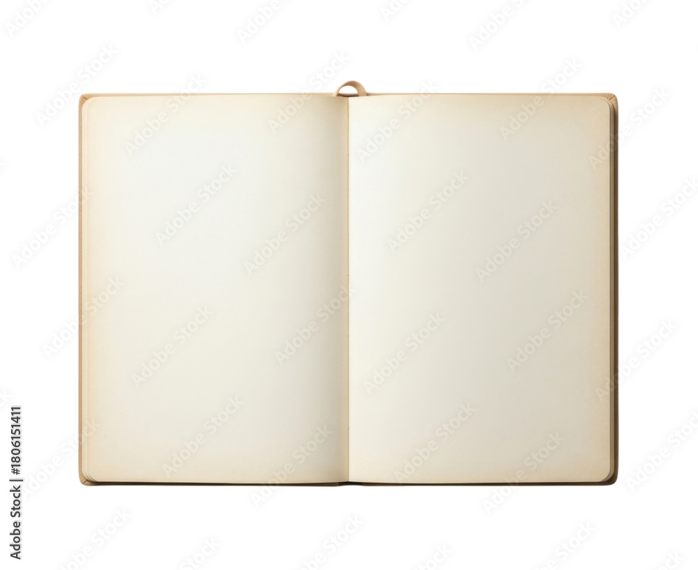 Fototapeta premium Open blank notebook transparent background cutout png