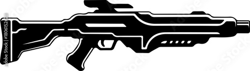 Stylized Plasma Rifle  silhouette vector illustration