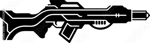 Stylized Plasma Rifle  silhouette vector illustration
