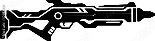 Stylized Plasma Rifle  silhouette vector illustration