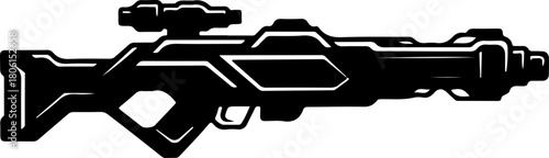 Stylized Plasma Rifle  silhouette vector illustration