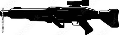 Stylized Plasma Rifle  silhouette vector illustration