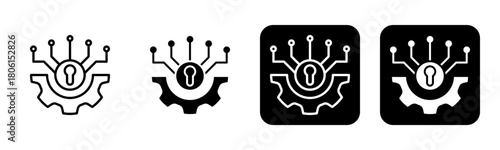 Technology Icon Line and Black Fill Style Collection