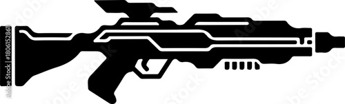 Stylized Plasma Rifle  silhouette vector illustration