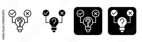 Hypothesis Icon Line and Black Fill Style Collection