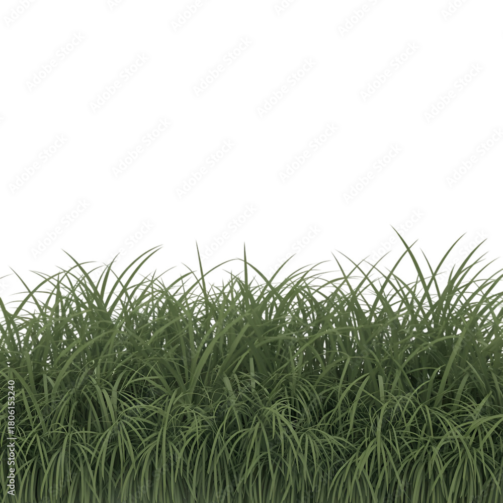 Fototapeta premium A simple view of green grass blades against a dark solid black background