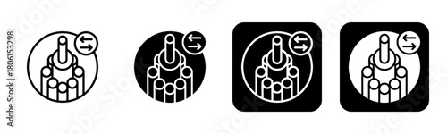 Fiber Optic Icon Line and Black Fill Style Collection