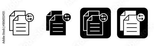 File Transfer Icon Line and Black Fill Style Collection