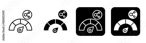 Bandwidth Icon Line and Black Fill Style Collection