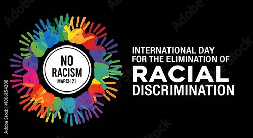International day for the elimination of racial discrimination with colorful handprints
