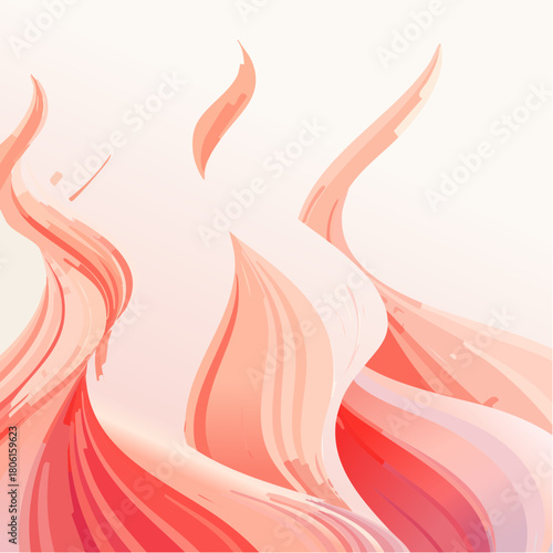 Flowing Peach Waves Abstract Illustration of Soft Curves and Gentle Swirls