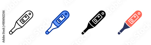 Thermometer icon set multiple style collection