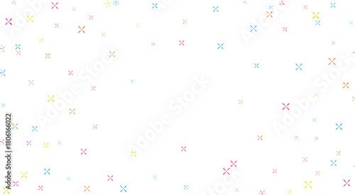 Colorful X Shapes Scattered on White Background vector